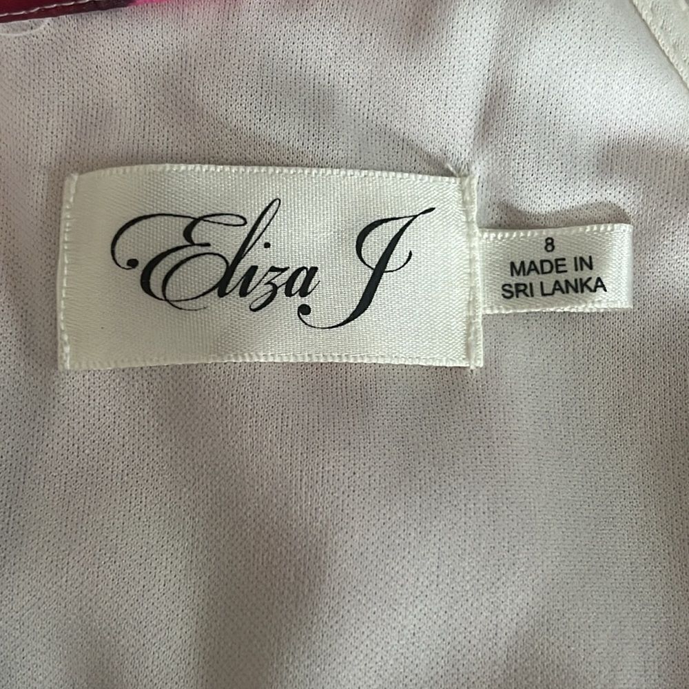Eliza J Women's Chiffon Pink & Cream Floral Print Halter Neck Dress sz 8 - Picture 8 of 11